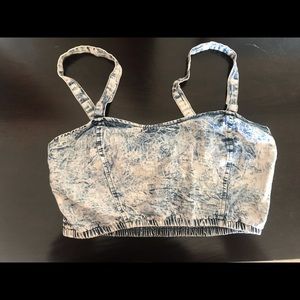 Acid wash Crop Top